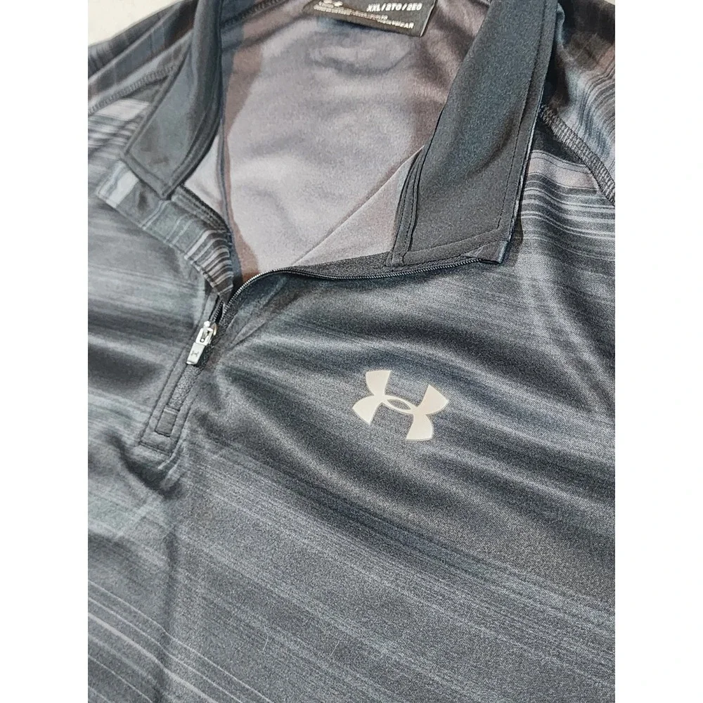 Under Armour Men's Athletic Fishing Shirt, Size 2XL, Black Stripe , Long Sleeve